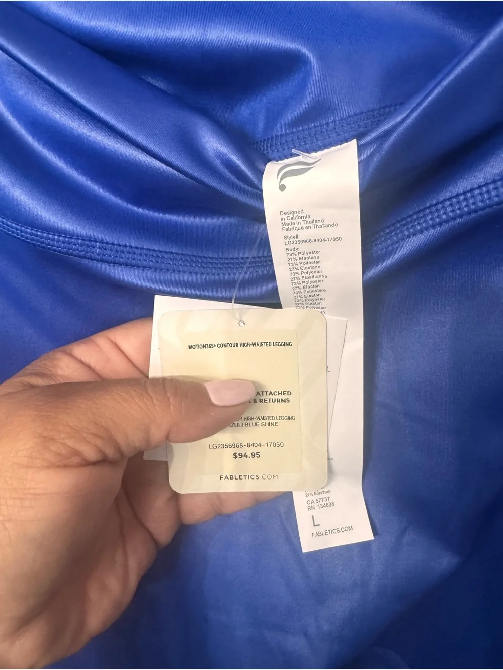 Fabletics Electric Blue Racerback Tank and High-Waist Leggings - Picture 11 of 13